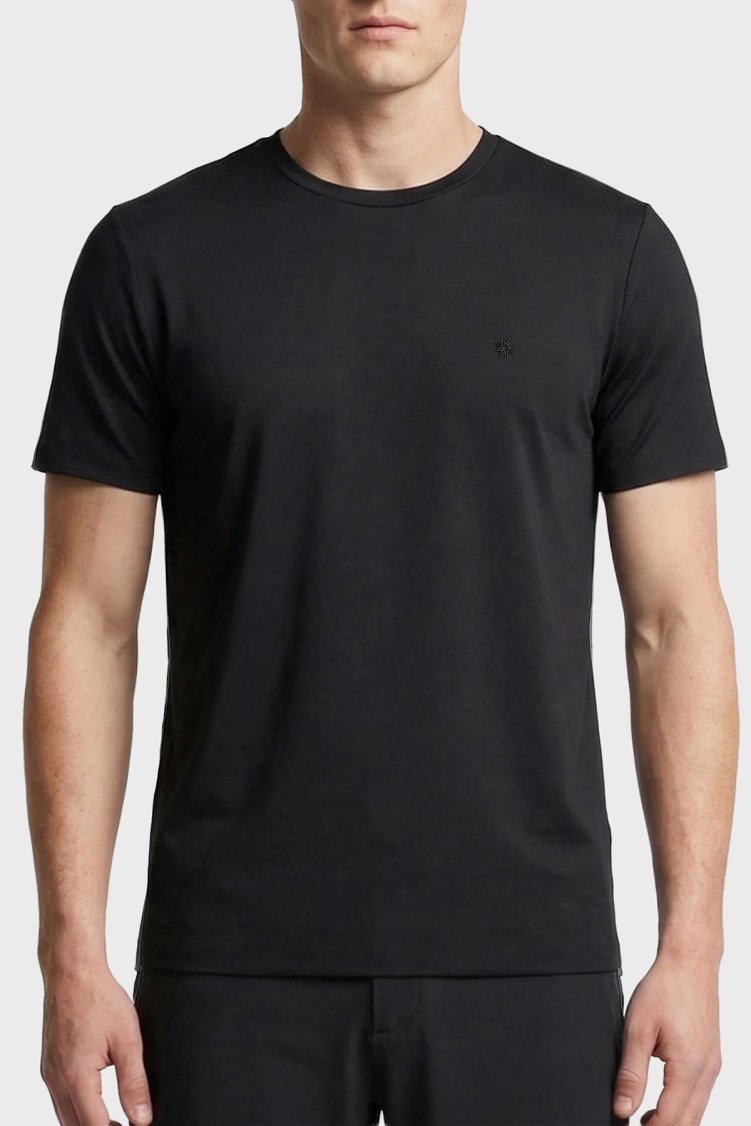 Isaora Regular Fit Logolu Bisiklet Yaka Erkek T Shirt ISR90160 SİYAH - Isaora