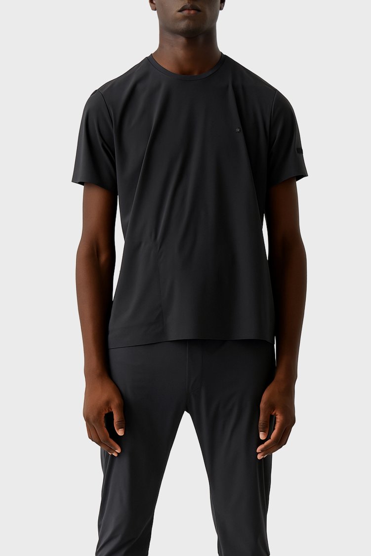 Isaora Slim Fit Logolu Bisiklet Yaka Erkek T Shirt ISR9015 BLCK SİYAH - Isaora
