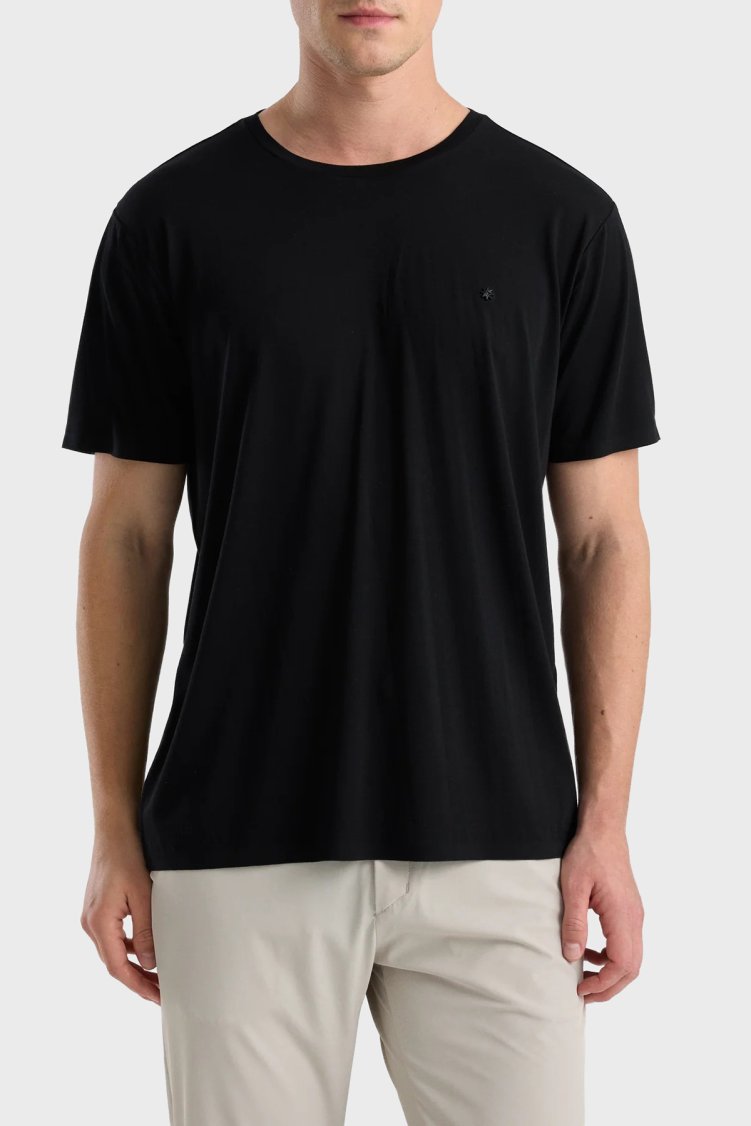 Isaora Yumuşak Dokulu Regular Fit Bisiklet Yaka Erkek T Shirt ISR90230 Siyah - Isaora