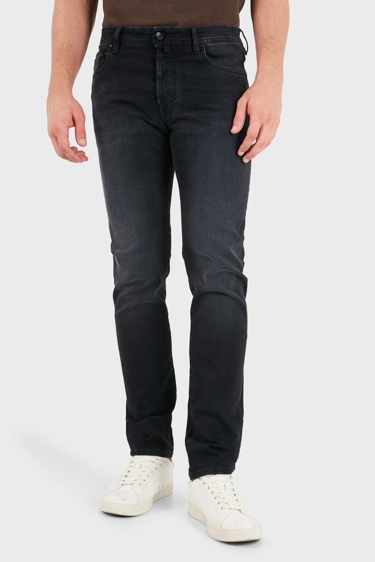 Jacob Cohen Pamuklu Slim Fit Normal Bel Dar Paça Jeans Erkek Kot Pantolon JUM QE004 S3622 030S1 500D Siyah - Jacob Cohen