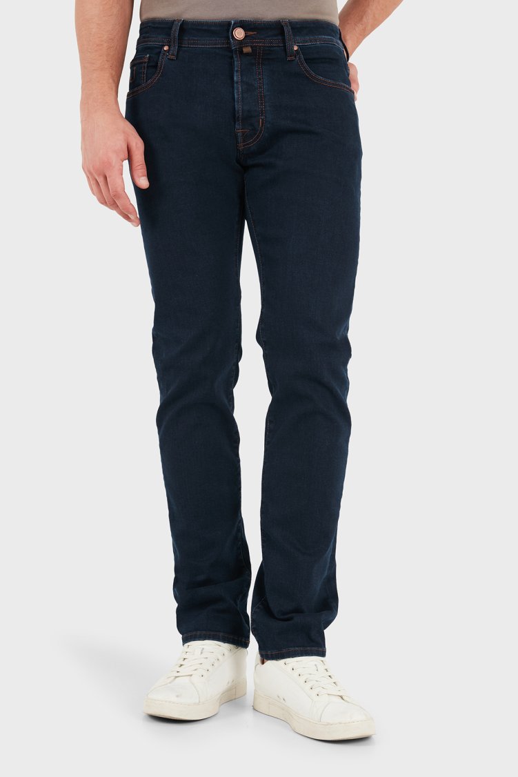 Jacob Cohen Pamuklu Slim Fit Normal Bel Dar Paça Jeans Erkek Kot Pantolon JUM QE004 S3624 030 R2 100D Lacivert - Jacob Cohen