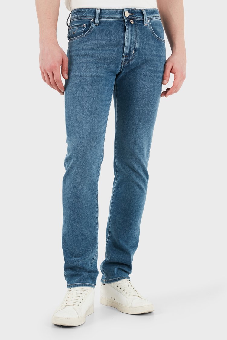 Jacob Cohen Pamuklu Slim Fit Normal Bel Dar Paça Jeans Erkek Kot Pantolon JUMQ E009 030 P0019 V2 200D LACİVERT - Jacob Cohen