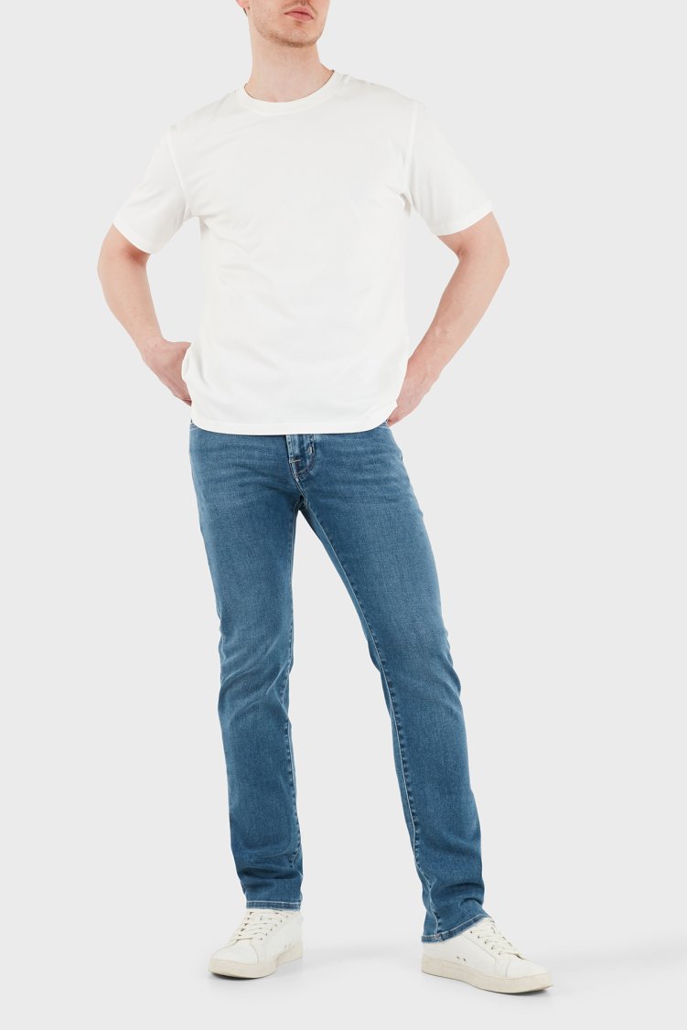 Jacob Cohen Pamuklu Slim Fit Normal Bel Dar Paça Jeans Erkek Kot Pantolon JUMQ E009 030 P0019 V2 200D LACİVERT - Jacob Cohen (1)