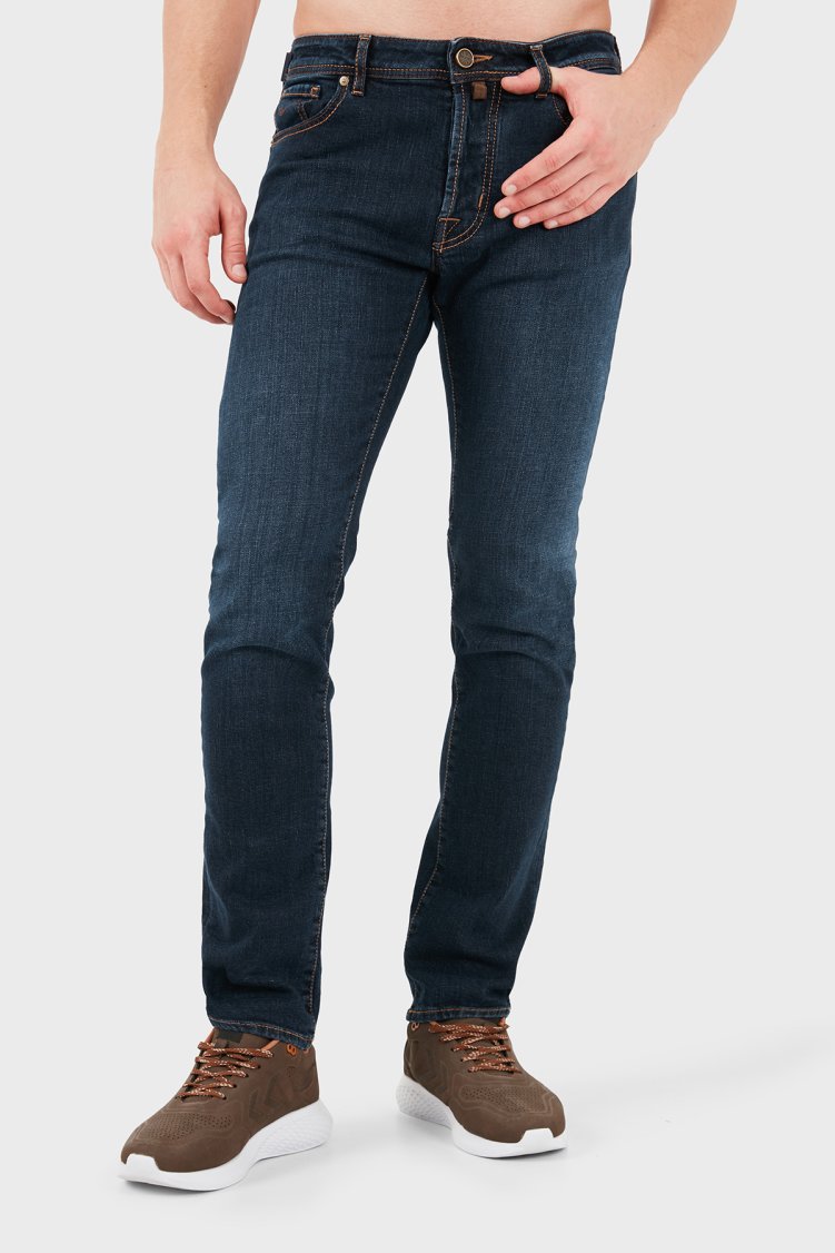 Jacob Cohen Slim Fit Dar Paça Erkek Kot Pantolon JUM QE004 S4369 032 S1100D Lacivert - Jacob Cohen