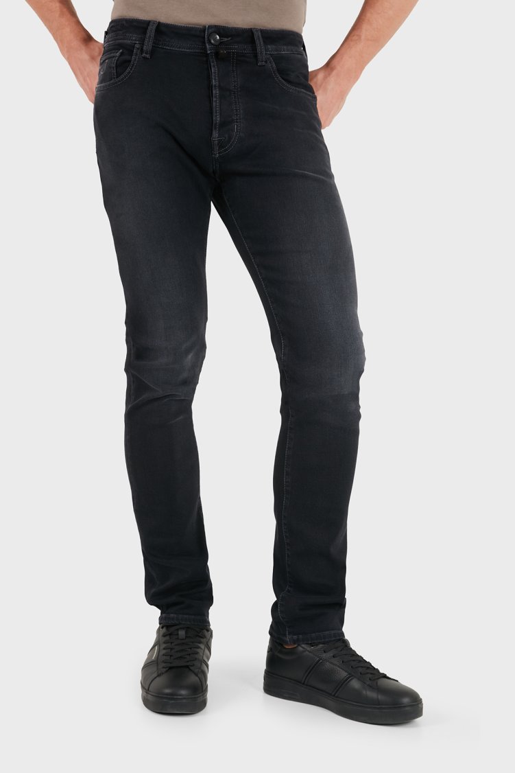 Jacob Cohen Slim Fit Normal Bel Dar Paça Jeans Erkek Kot Pantolon JUM QE004 S3622 030 S1 600D Siyah - Jacob Cohen