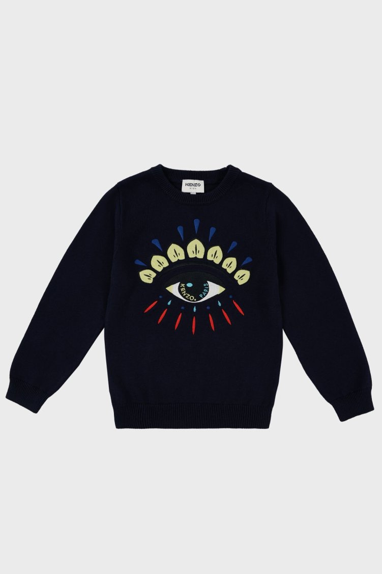 Kenzo Pamuk ve Kaşmir Karışımlı Çocuk K25725 868 Kazak K25725/868 ELECTRIC BLUE LACİVERT - Kenzo