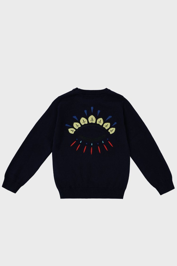 Kenzo Pamuk ve Kaşmir Karışımlı Çocuk K25725 868 Kazak K25725/868 ELECTRIC BLUE LACİVERT - Kenzo (1)