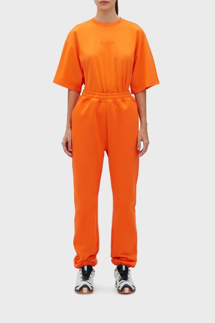Les Benjamins % 100 Pamuk Regular Fit Jogger Spor Bayan Pantolon LB23SSESSFUSP-302 TURUNCU - Les Benjamins