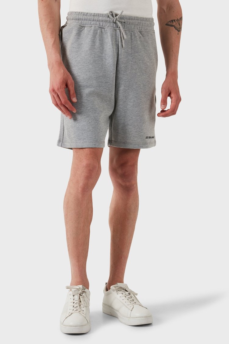Les Benjamins % 100 Pamuk Regular Fit Logolu Erkek Short LBNOOSESSMUSO-308 GRİ - Les Benjamins