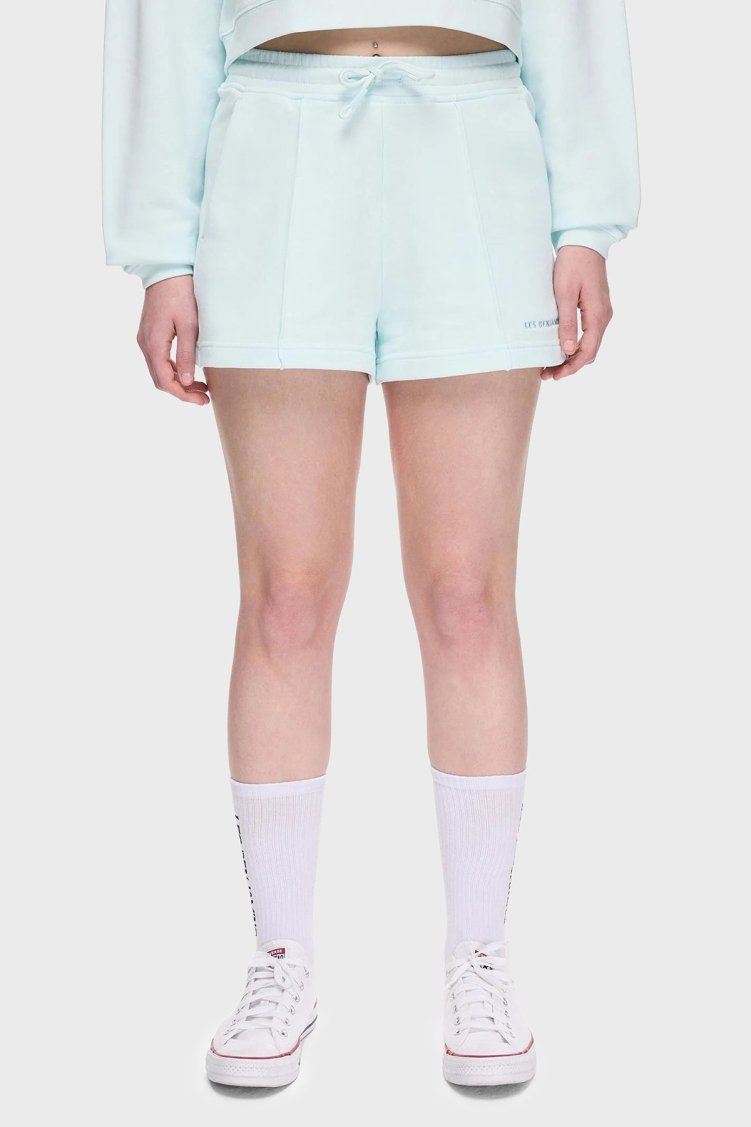 Les Benjamins % 100 Pamuk Regular Fit Yüksek Bel Çimalı Bayan Short LBNOOSESSFUSO-311 BEBE MAVİ - Les Benjamins