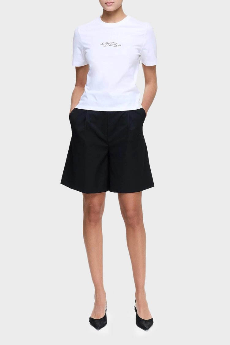 Les Benjamins Baskılı % 100 Pamuk Regular Fit Bisiklet Yaka Bayan T Shirt LB25SSUNLFUTS-030 BEYAZ - Les Benjamins