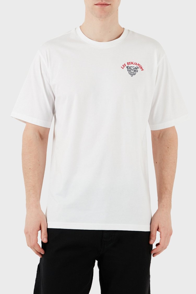 Les Benjamins Baskılı Relaxed Fit Pamuklu Bisiklet Yaka Erkek T Shirt LB25SSUNLMUTS-031 BEYAZ - Les Benjamins