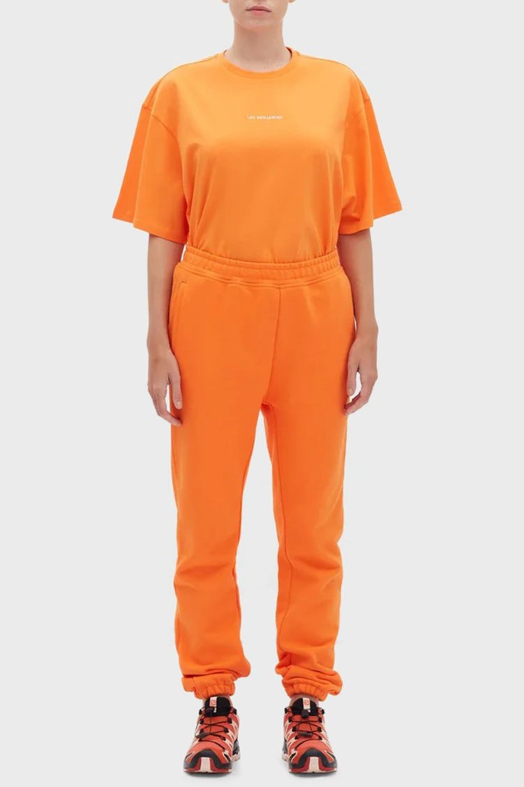 Les Benjamins Logolu Regular Fit Elastik Bel Bantlı Cepli % 100 Pamuk Bayan Pantolon LB22FWESSFUSP-304 ORANGE - Les Benjamins