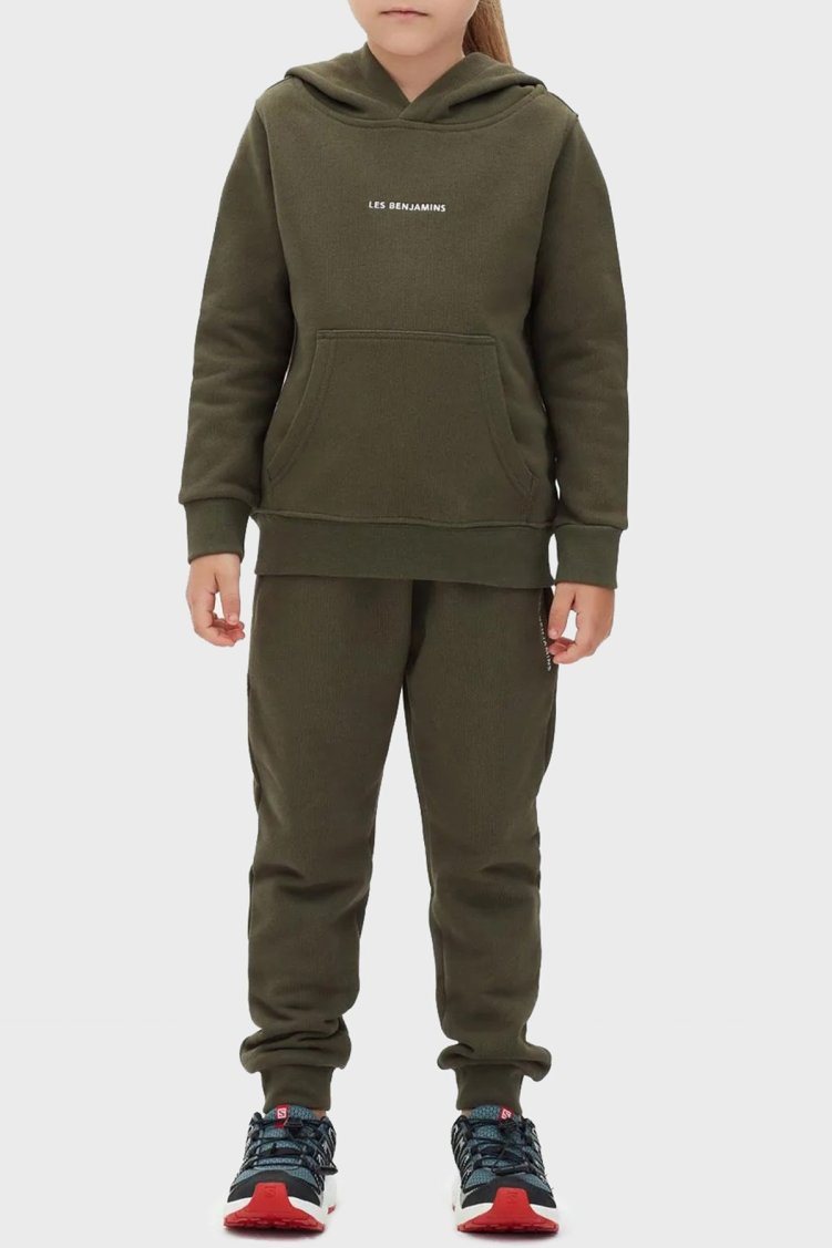 Les Benjamins Logolu Regular Fit Kapüşonlu Kanguru Cepli % 100 Pamuk Unisex Sweat LB22FWCHLCUHD-502 HAKİ - Les Benjamins (1)