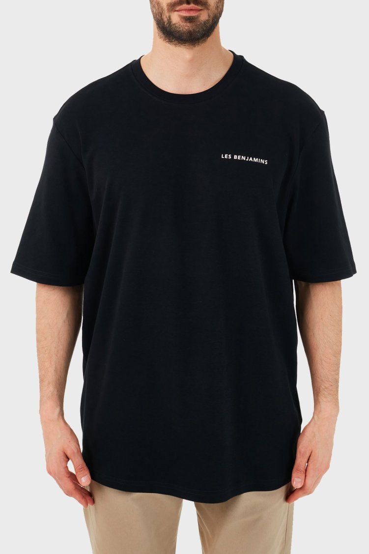 Les Benjamins Oversize Bisiklet Yaka % 100 Pamuk Erkek T Shirt LB21SSCORMUOT-001 SİYAH - Les Benjamins