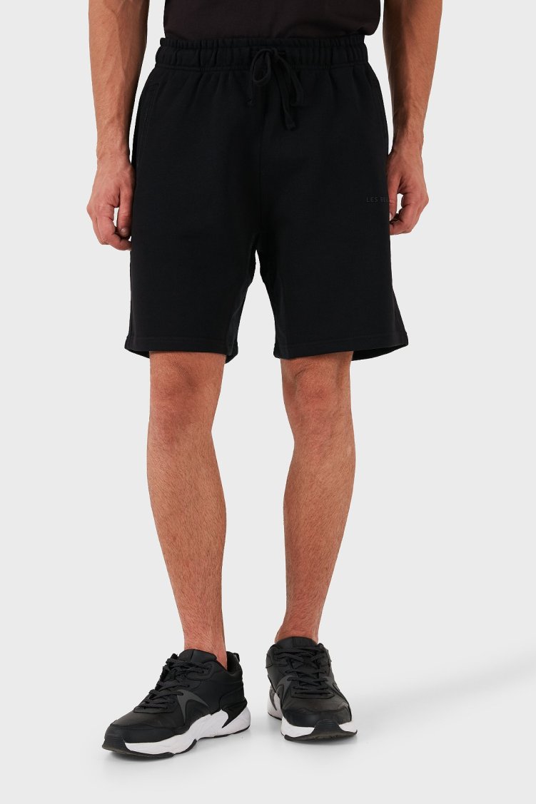 Les Benjamins Pamuklu Logolu Regular Fit Erkek Short LB24SSCLAMUSO-406 SİYAH - Les Benjamins