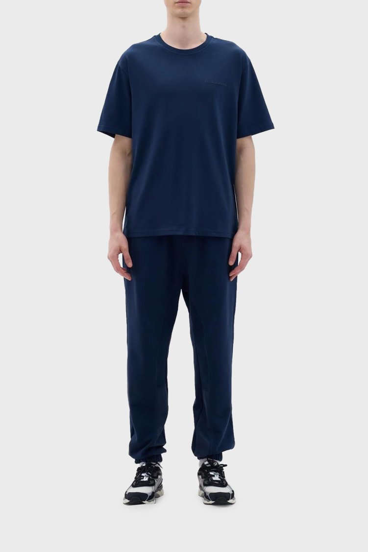 Les Benjamins Pamuklu Oversize Bisiklet Yaka Erkek T Shirt LB23FWCLAMUTS-406 LACİVERT - Les Benjamins (1)