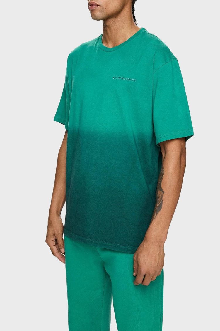 Les Benjamins Pamuklu Oversize Bisiklet Yaka Erkek T Shirt LB24FWESSMUTS-304 YEŞİL - Les Benjamins