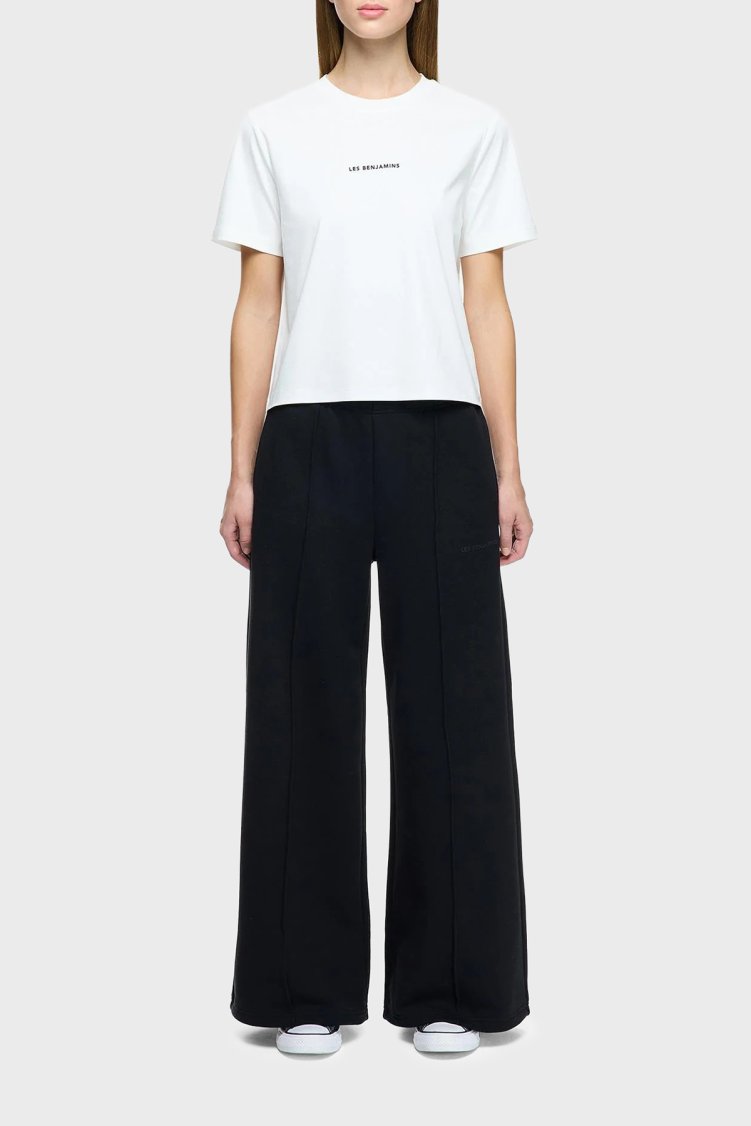 Les Benjamins Pamuklu Regular Fit Bisiklet Yaka Logolu Bayan T Shirt LB25FWCLAFUTS-409 BEYAZ - Les Benjamins (1)