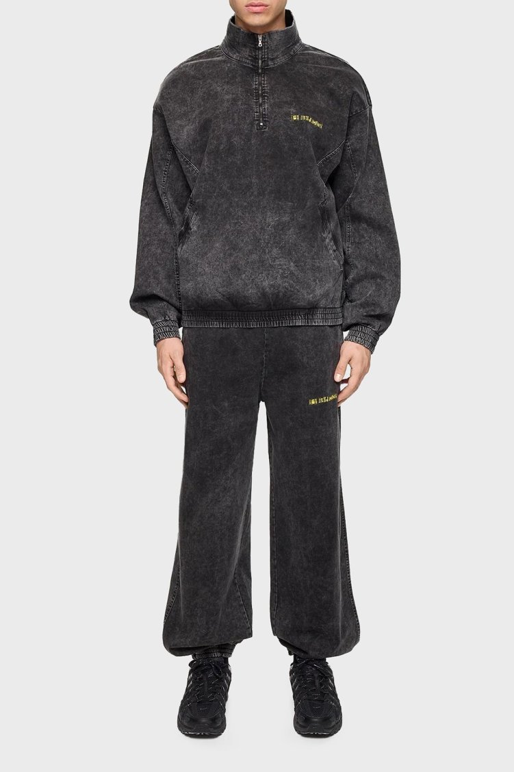 Les Benjamins Pamuklu Regular Fit Dik Yaka Logolu Kot Erkek Sweat LB24FWEAPMUTT-003 SİYAH - Les Benjamins (1)