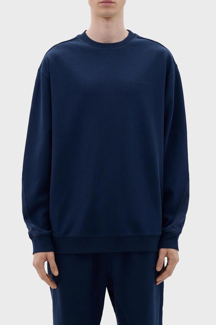Les Benjamins Pamuklu Regular Fit Erkek Sweat LB23FWCLAMUSW-401 LACİVERT - Les Benjamins
