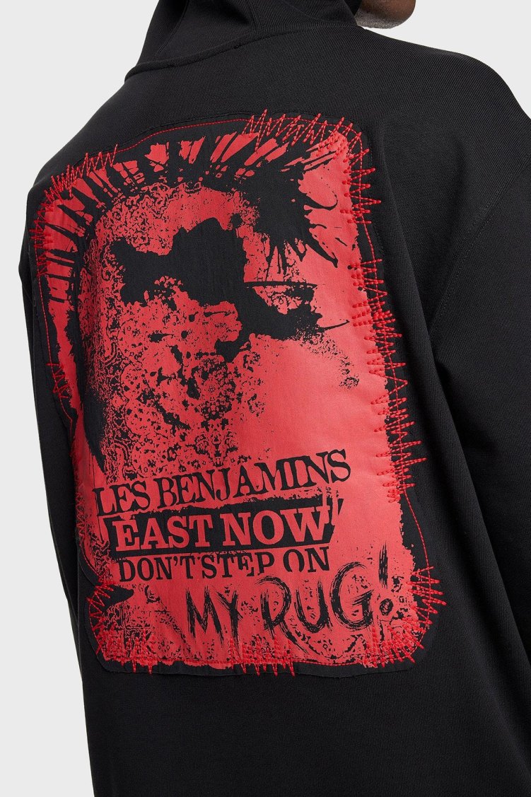 Les Benjamins Pamuklu Regular Fit Kapüşonlu Kanguru Cepli Erkek Sweat LB24FWEAPMUHD-001 SİYAH - Les Benjamins (1)