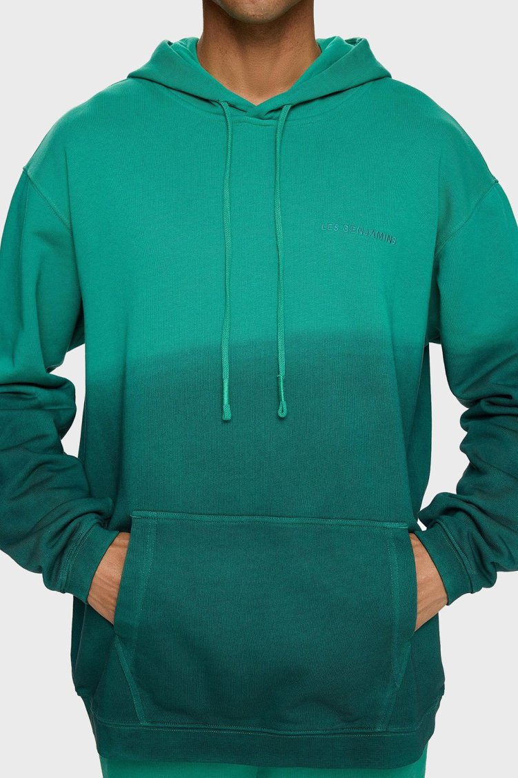 Les Benjamins Pamuklu Regular Fit Kapüşonlu Kanguru Cepli Erkek Sweat LB24FWESSMUHD-304 YEŞİL - Les Benjamins