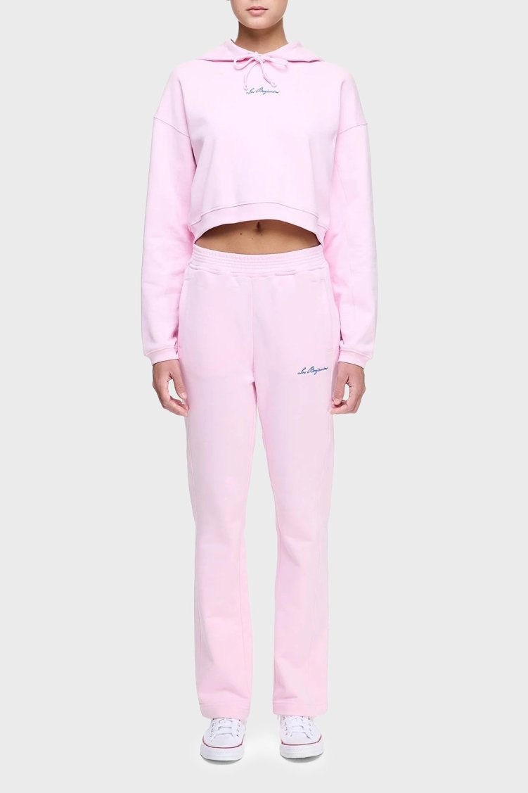 Les Benjamins Pamuklu Regular Fit Normal Bel Düz Paça Bayan Pantolon LB25SSUNLFUSP-004 PEMBE - Les Benjamins