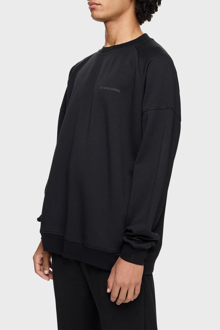 Les Benjamins Pamuklu Relaxed Fit Bisiklet Yaka Erkek Sweat LB23FWCLAMUSW-407 SİYAH - Les Benjamins