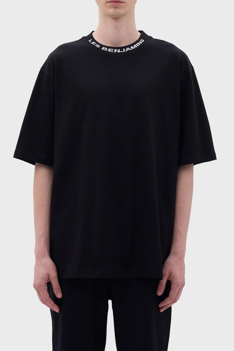 Les Benjamins Pamuklu Relaxed Fit Erkek T Shirt LB23FWCLAMUTS-402 SİYAH - Les Benjamins
