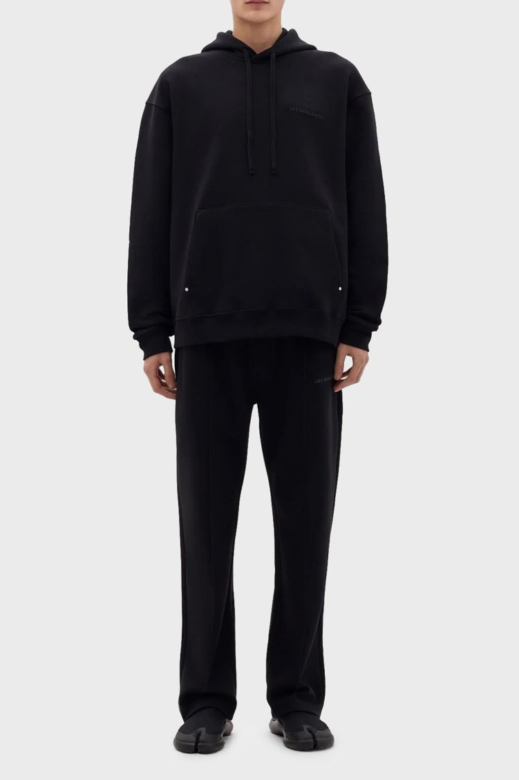Les Benjamins Pamuklu Relaxed Fit Kanguru Cepli Erkek Sweat LB23FWCLAMUHD-401 SİYAH - Les Benjamins (1)