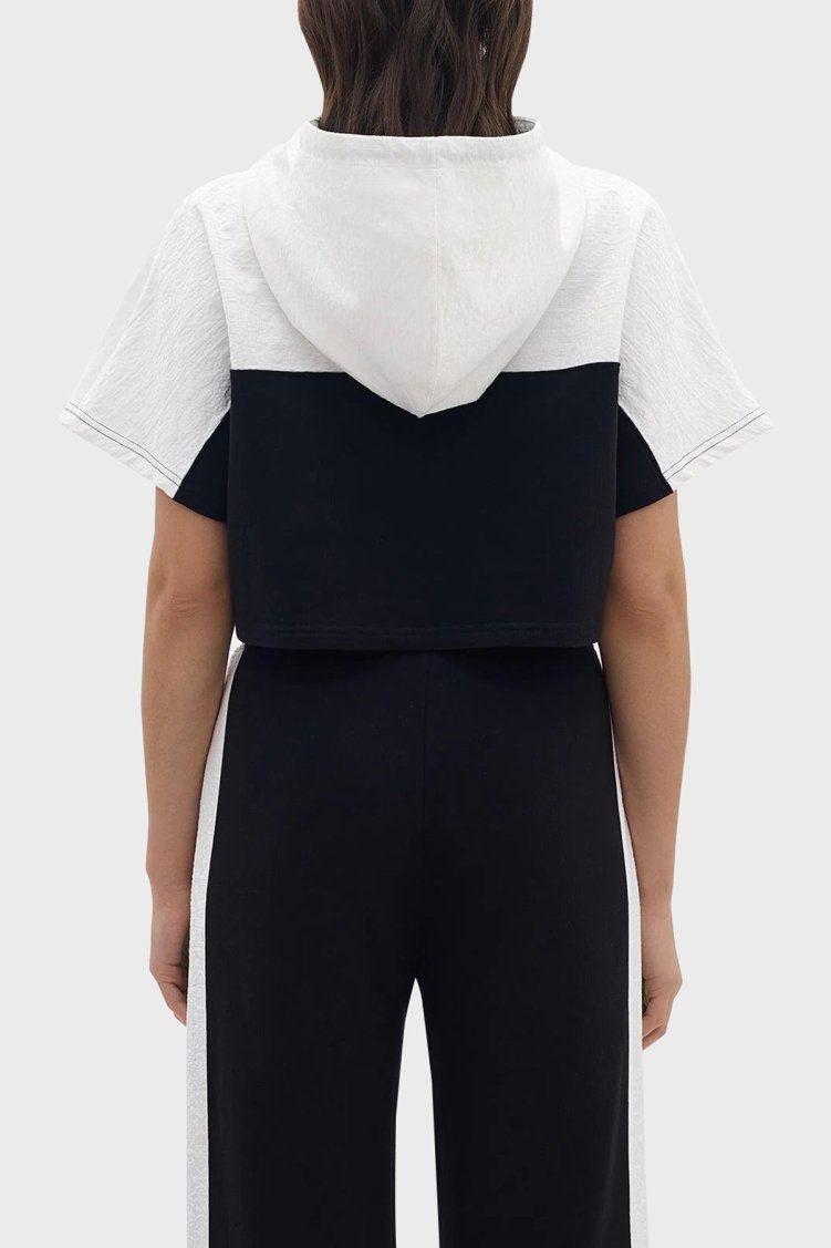 Les Benjamins Relaxed Fit Kapüşonlu Crop Kadın Sweat LB24SSKISFUHD-006 SİYAH - Les Benjamins (1)