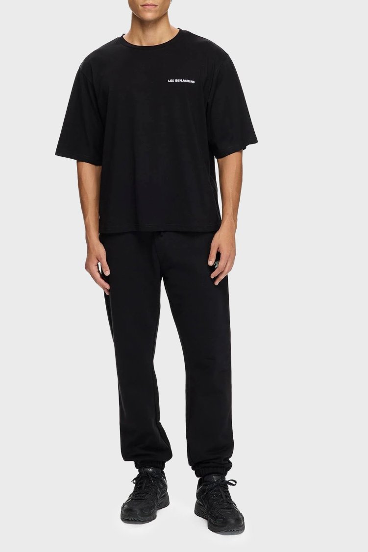 Les Benjamins Sırt Baskılı Pamuklu Oversize Fit Bisiklet Yaka Erkek T Shirt LB25FWTURMUOT-006 SİYAH - Les Benjamins (1)