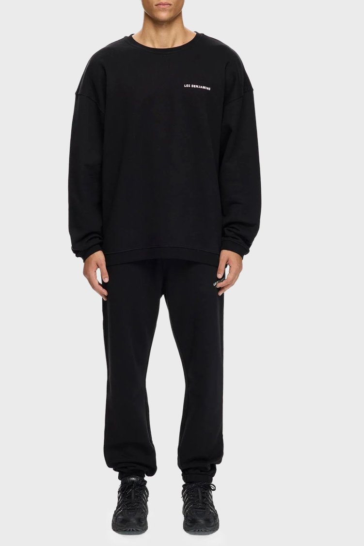 Les Benjamins Sırt Baskılı Pamuklu Relaxed Fit Bisiklet Yaka Erkek Sweat LB25FWTURMUSW-005 SİYAH - Les Benjamins (1)