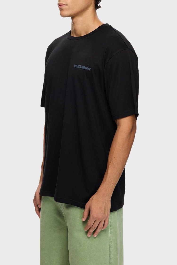 Les Benjamins Sırt Baskılı Pamuklu Relaxed Fit Bisiklet Yaka Erkek T Shirt LB25FWTURMUTS-002 SİYAH - Les Benjamins