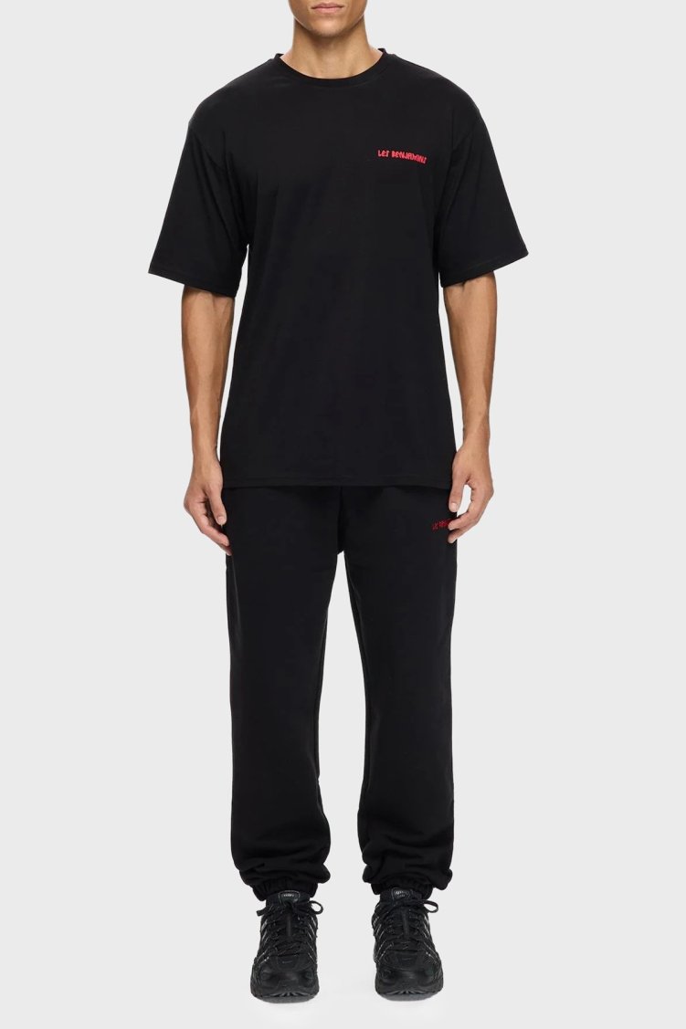 Les Benjamins Sırt Baskılı Pamuklu Relaxed Fit Bisiklet Yaka Erkek T Shirt LB25FWTURMUTS-025 SİYAH - Les Benjamins (1)