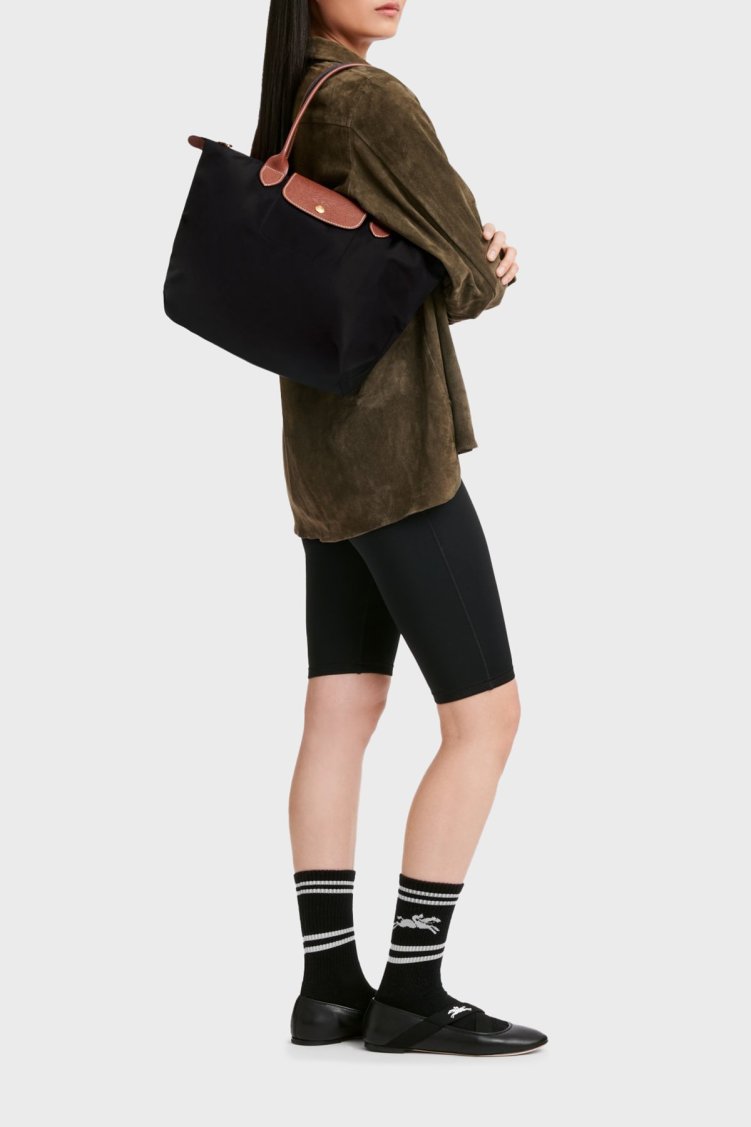 Longchamp Medium Çift Saplı Katlanabilen Tasarım Bayan Çanta L2605089 001 SİYAH - Longchamp (1)