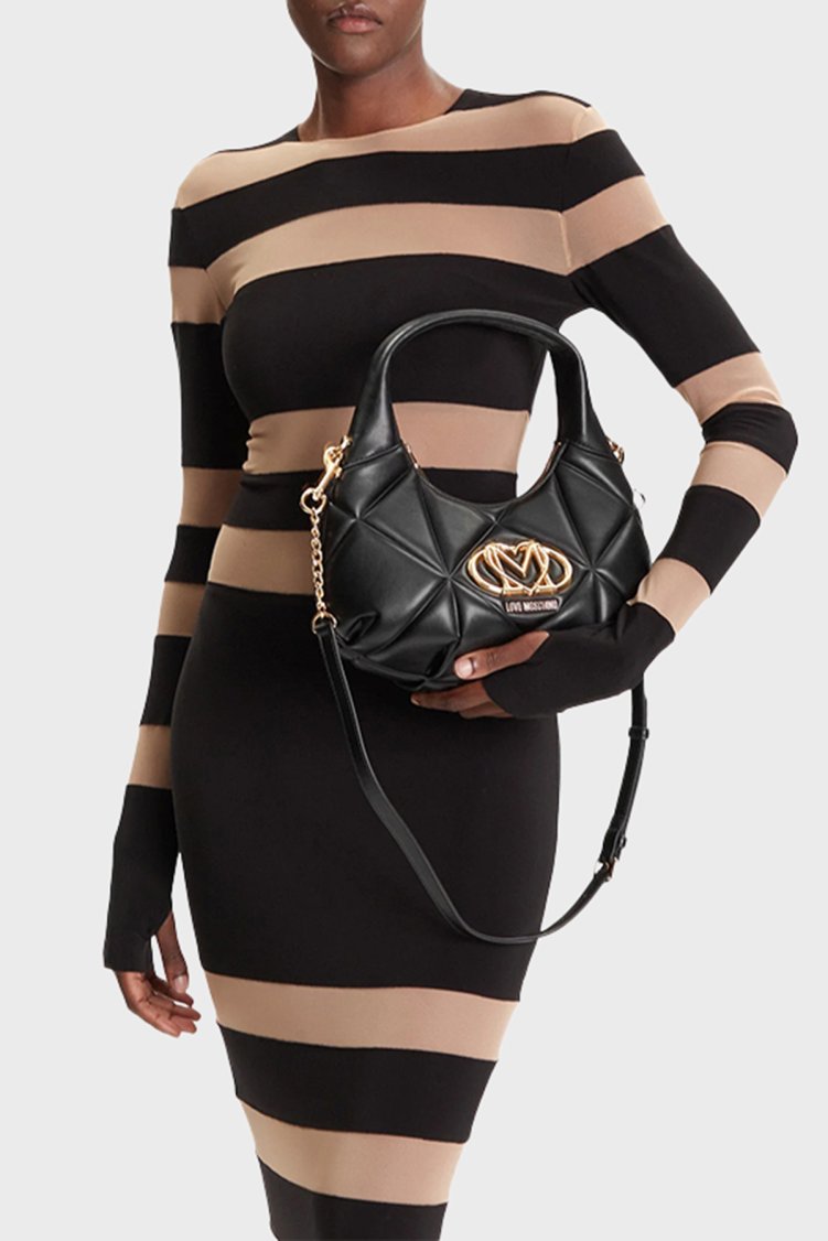 Love Moschino Kapitoneli Çıkarılabilir Askılı Bayan Çanta JC4039PP1OLC0000 SİYAH - Love Moschino (1)