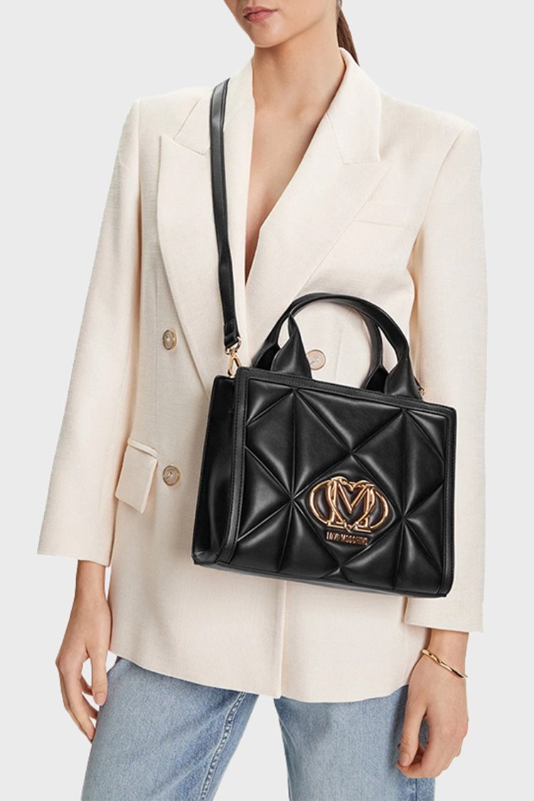 Love Moschino Kapitoneli Çıkarılabilir Askılı Bayan Çanta JC4081PP1OLC0000 SİYAH - Love Moschino (1)