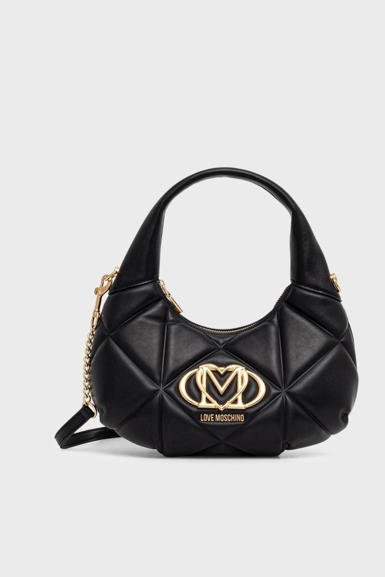 Love Moschino Kapitoneli Çıkarılabilir Askılı Kadın Çanta JC4039PP1PLC0000 Siyah - Love Moschino