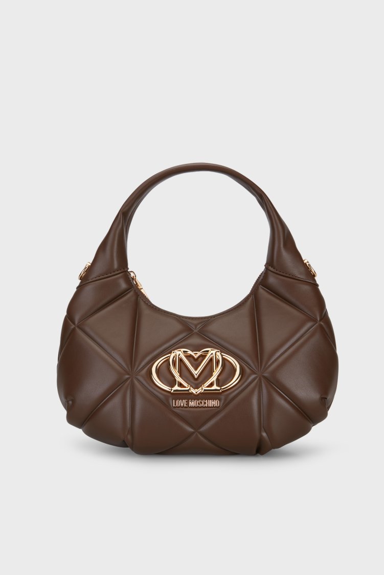 Love Moschino Kapitoneli Çıkarılabilir Askılı Kadın Çanta JC4039PP1PLC0300 Kahve - Love Moschino