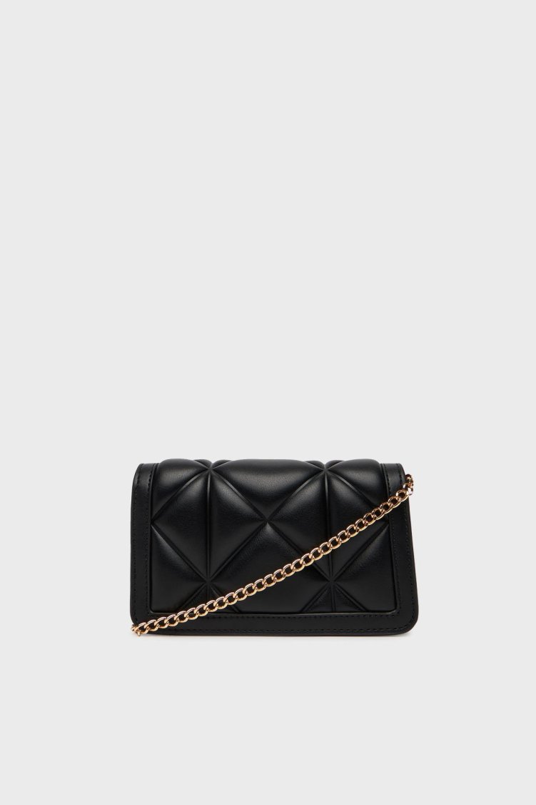 Love Moschino Kapitoneli Çıkarılabilir Zincir Askılı Portföy Bayan Cüzdan JC5640PP1NLC0000 SİYAH - Love Moschino (1)