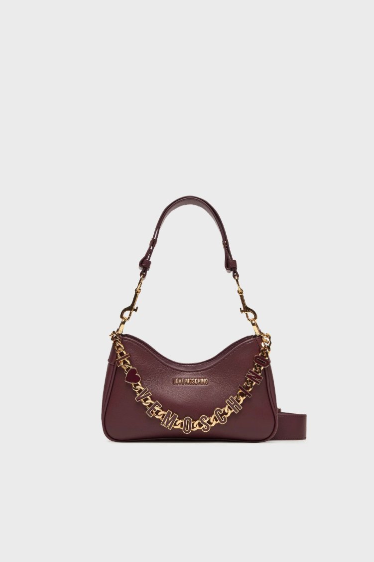 Love Moschino Logolu Aksesuar Detaylı Çıkarılabilir Askılı Bayan Çanta JC4070PP1NL1355A MOR - Love Moschino