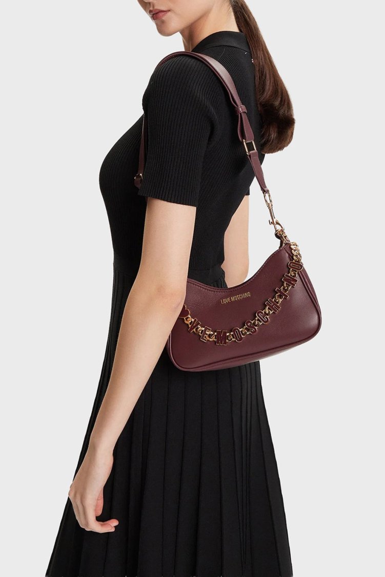 Love Moschino Logolu Aksesuar Detaylı Çıkarılabilir Askılı Bayan Çanta JC4070PP1NL1355A MOR - Love Moschino (1)