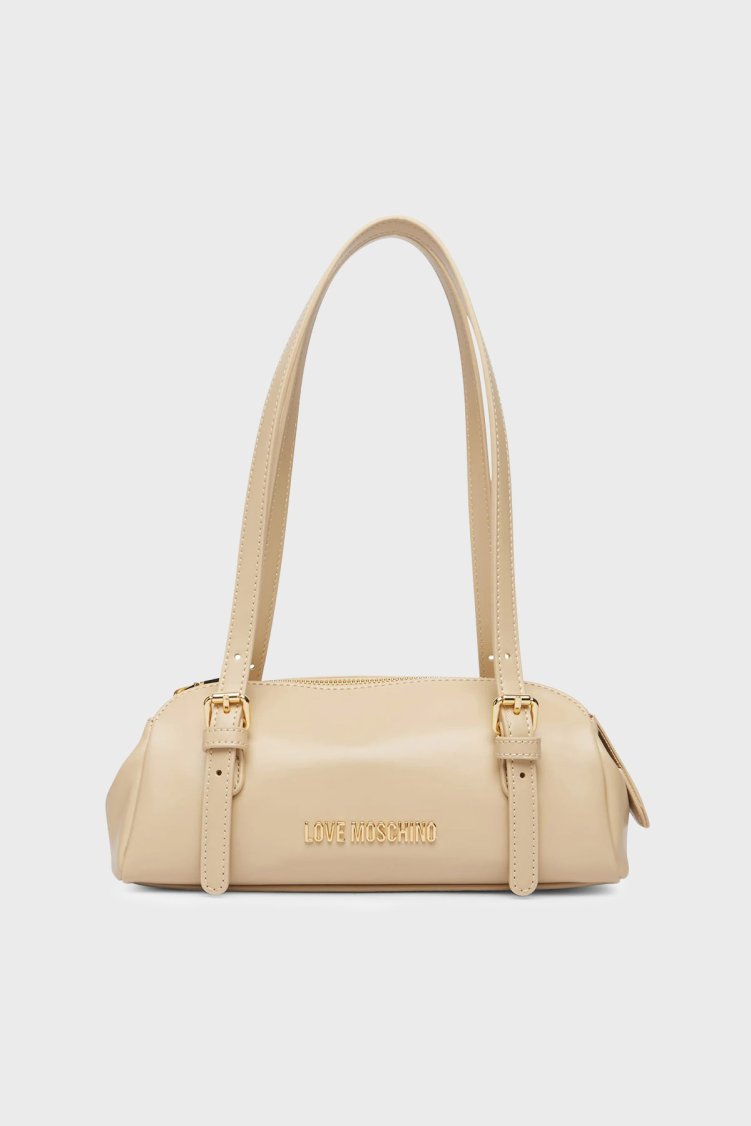 Love Moschino Logolu Ayarlanabilir Omuz Askılı Kadın Çanta JC4101PP1PLY0129 Bej - Love Moschino
