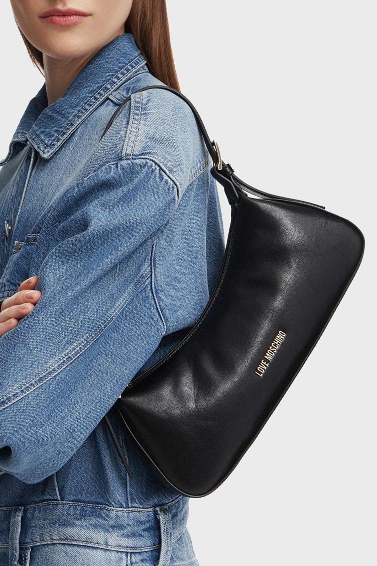 Love Moschino Logolu Ayarlanabilir Omuz Askılı Kadın Çanta JC4390PP1PKO0000 Siyah - Love Moschino (1)
