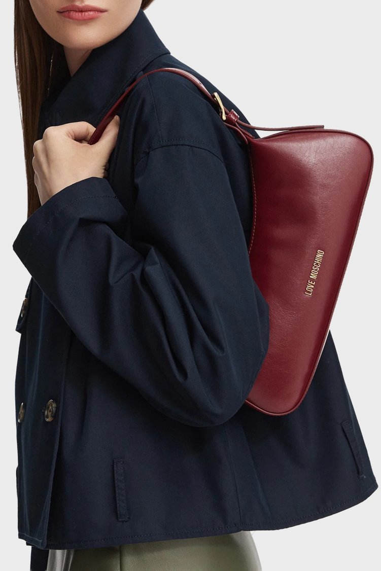Love Moschino Logolu Ayarlanabilir Omuz Askılı Kadın Çanta JC4390PP1PKO0552 Bordo - Love Moschino (1)