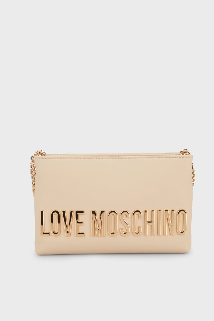 Love Moschino Logolu Ayarlanabilir Zincir Askılı Kadın Çanta JC4110PP1OKD0129 BEJ - Love Moschino