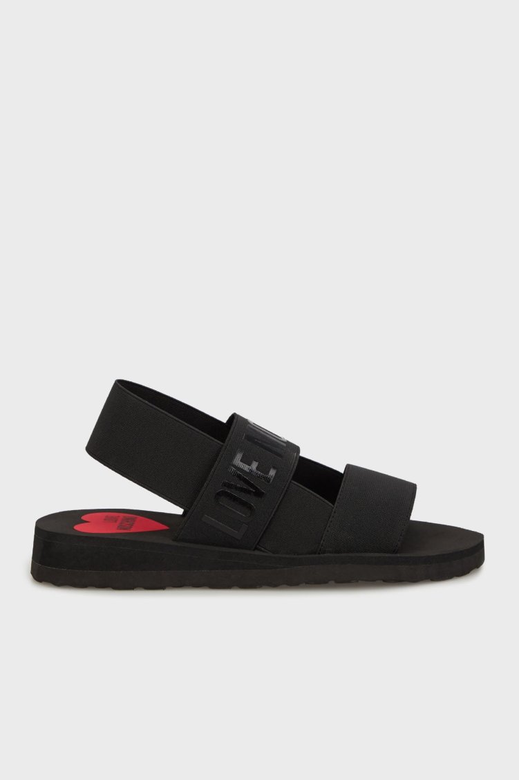 Love Moschino Logolu Çift Bantlı Bayan Sandalet JA16033G0MJN7000 SİYAH - Love Moschino
