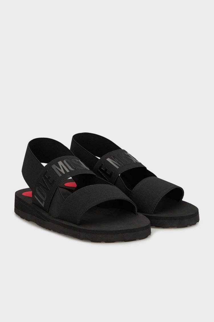 Love Moschino Logolu Çift Bantlı Bayan Sandalet JA16033G0MJN7000 SİYAH - Love Moschino (1)